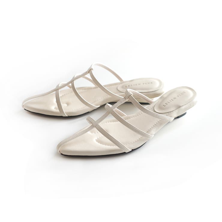 アイボリー(スムース) | ローヒール ウェッジ ストラップ サンダル レディース | AmiAmi