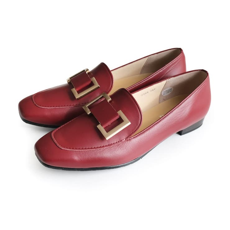 ワイン | 日本製 本革 ローファー レディース | AmiAmi