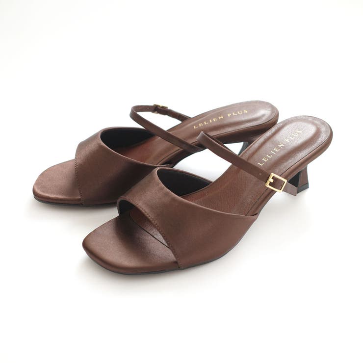 ダークブラウン(サテン) | ミュール サンダル レディース | AmiAmi