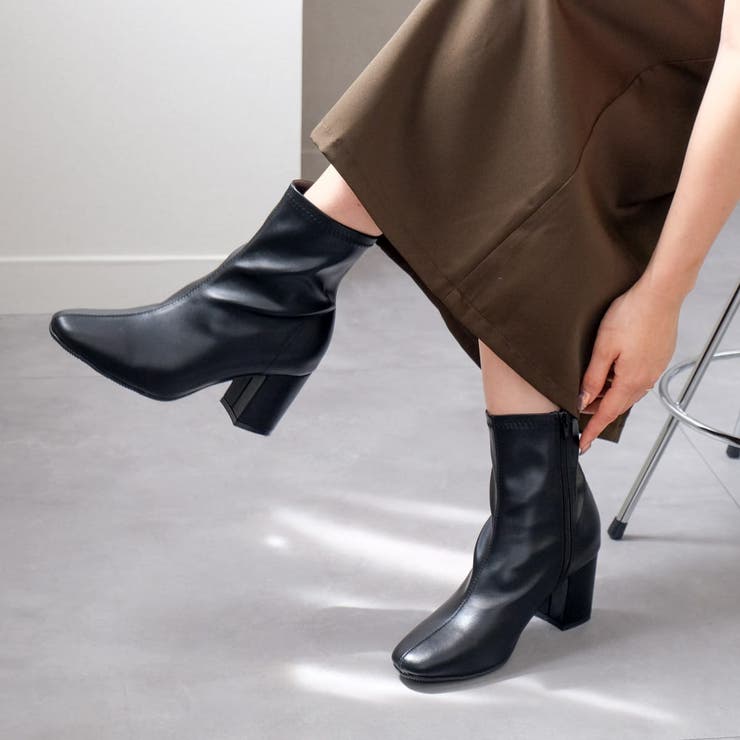 7センチヒール ショート ブーツ レディース[品番：BNZS1684588