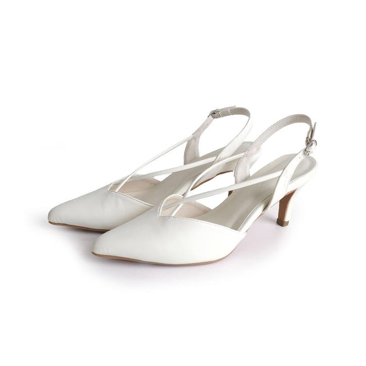 オフホワイト(スムース) | クロスストラップ パンプス レディース | AmiAmi