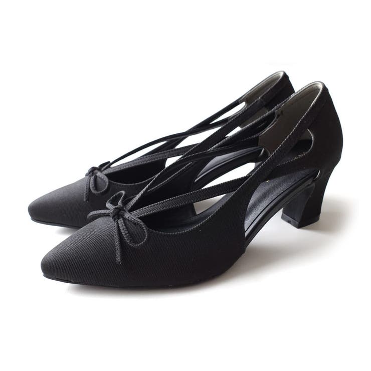 ブラック | カットアウト パンプス レディース | AmiAmi