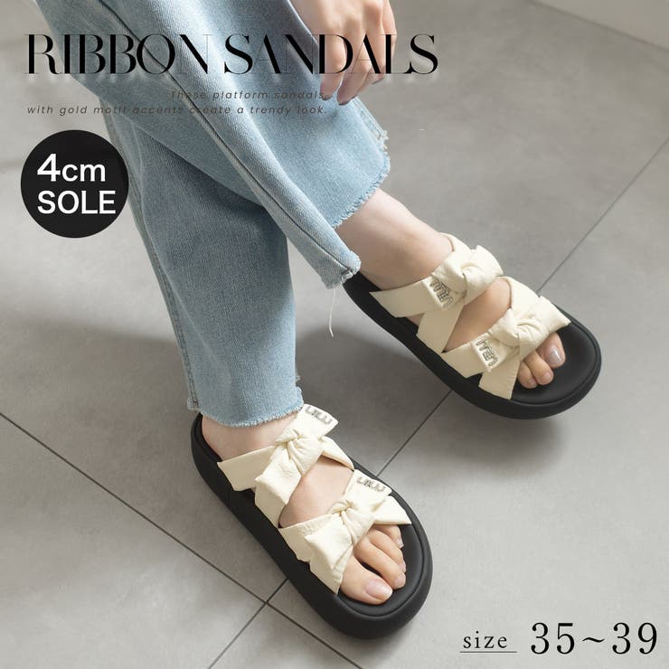 ダブルリボン サンダル レディース | AmiAmi | 詳細画像1 
