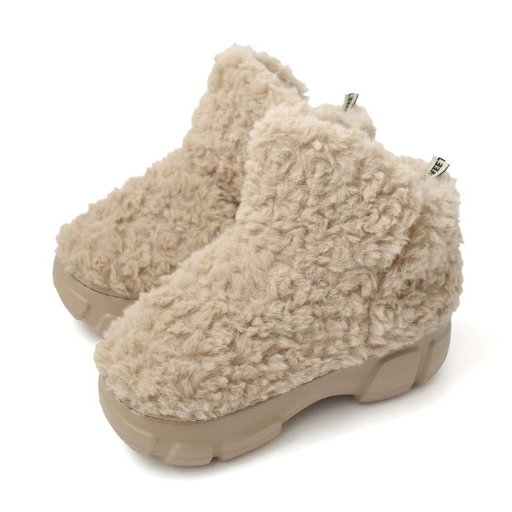 ベージュ | 厚底 ボア ムートン レディース | AmiAmi