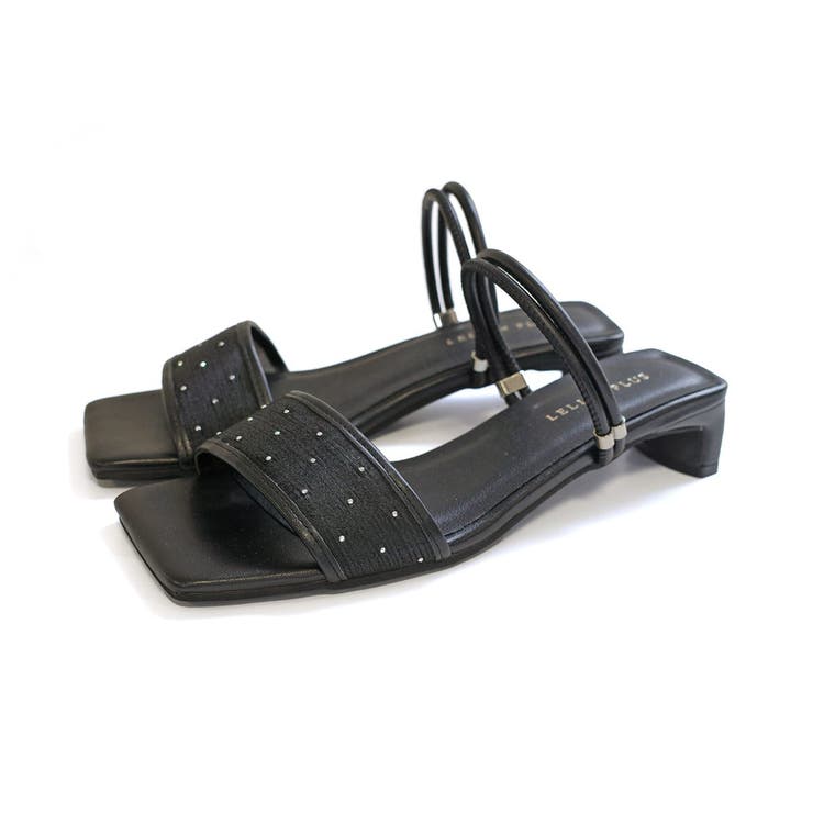 ブラック(ビジュー) | 2WAY サンダル レディース | AmiAmi