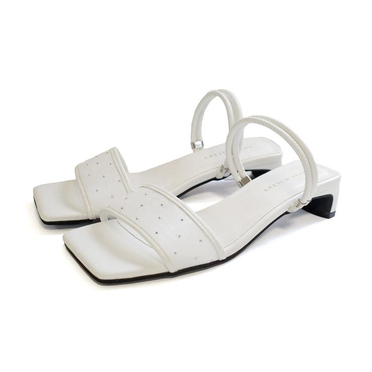 ホワイト(ビジュー) | 2WAY サンダル レディース | AmiAmi