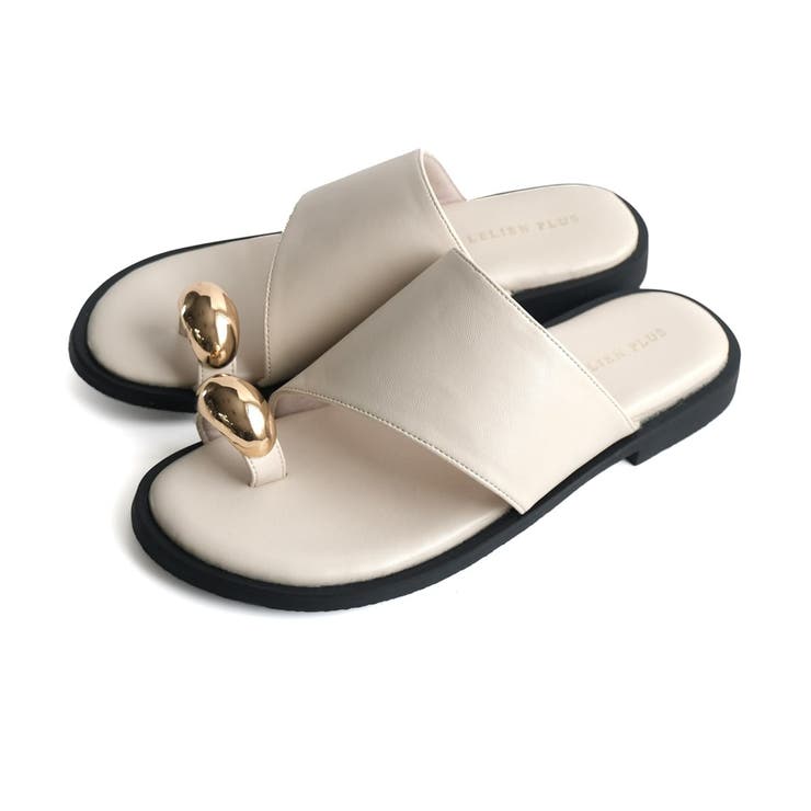 アイボリー(スムース) | サムリング フラット サンダル レディース | AmiAmi