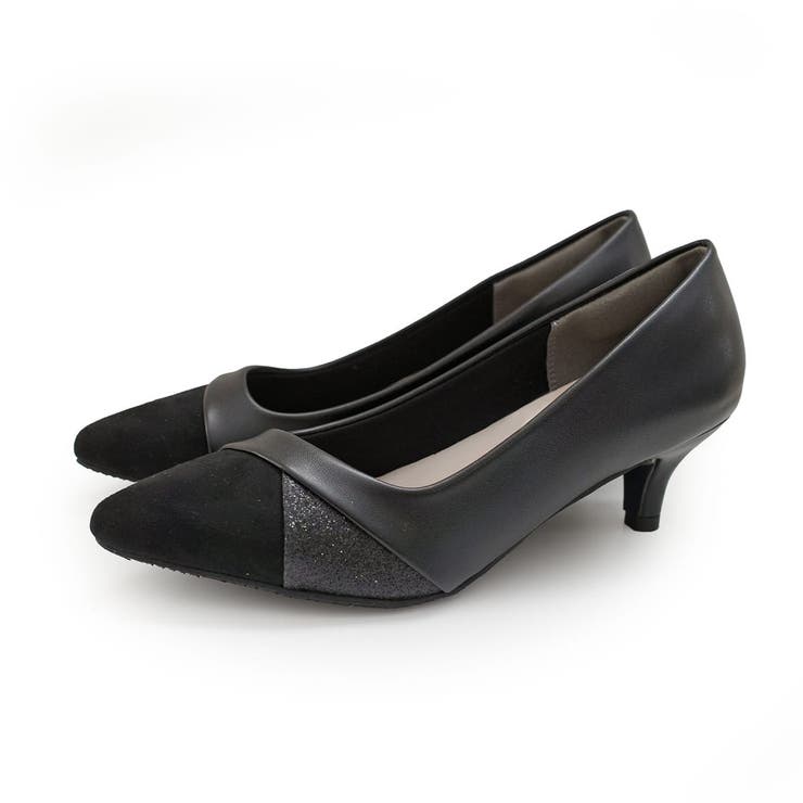 ブラック(S)×ブラック(PU) | バイカラー パンプス レディース | AmiAmi