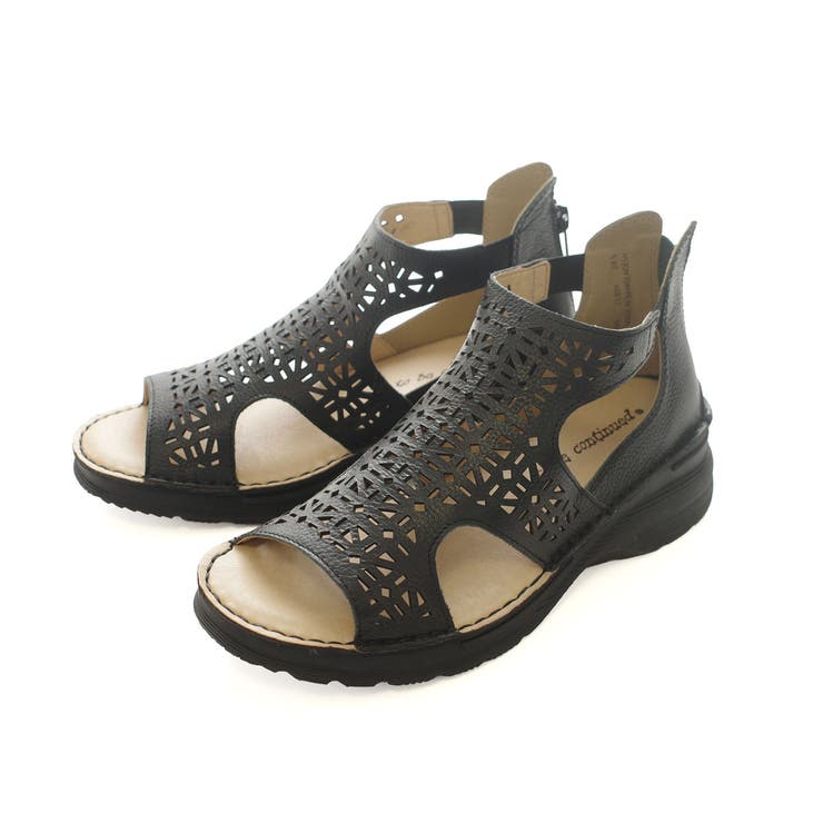 ブラック | 牛革 サンダル レディース | AmiAmi