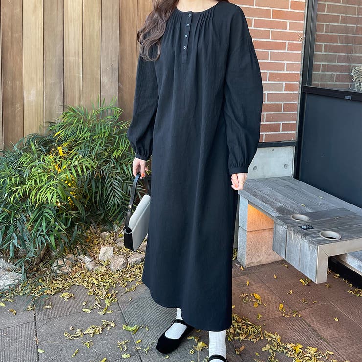 nui mond ヘンリーネックワンピース　ピンク nui mond ヘンリーネックワンピース(ピンク)