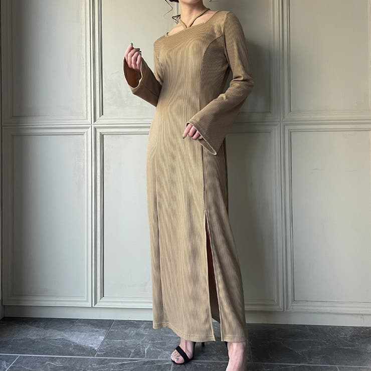 スクエアネックフレアスリーブワンピース[品番：AMTW0005109