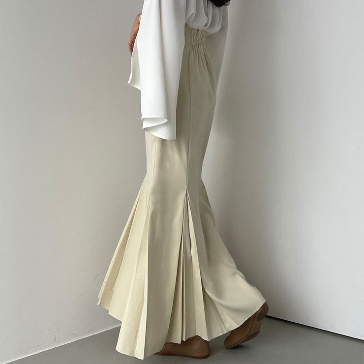 louren mermaid pleats skirt＊ブラウンSサイズ （Louere ハイウエスト  