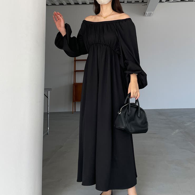 Louere 2wayウエストギャザーボリュームスリーブワンピース[品番：AMTW0005231]｜JUNOAH（ジュノア  ）のレディースファッション通販｜SHOPLIST（ショップリスト）