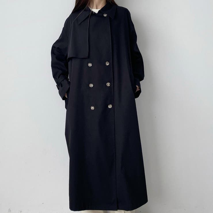 B15084 グラウンドワイ 23AW オーバーサイズメルトントレンチコート　1 B15084 グラウンドワイ 23AW オーバーサイズメルトントレンチコート1