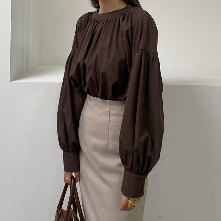 Louere スタンドカラーギャザーブラウス | Louere | 詳細画像13 