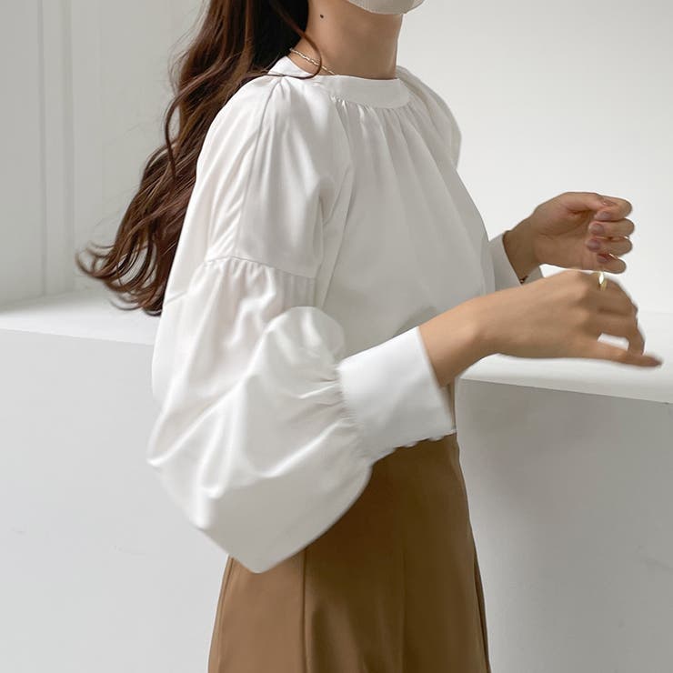 Louere スタンドカラーギャザーブラウス | Louere | 詳細画像6 