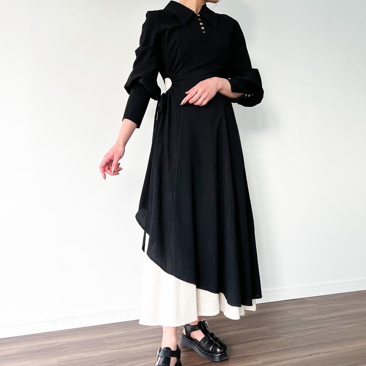 アシンメトリードロストワンピース[品番：AMTW0003406]｜JUNOAH