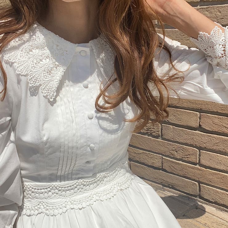 レース切替マキシ丈ワンピース[品番：AMTW0003259]｜LAUIR（ラウアー  