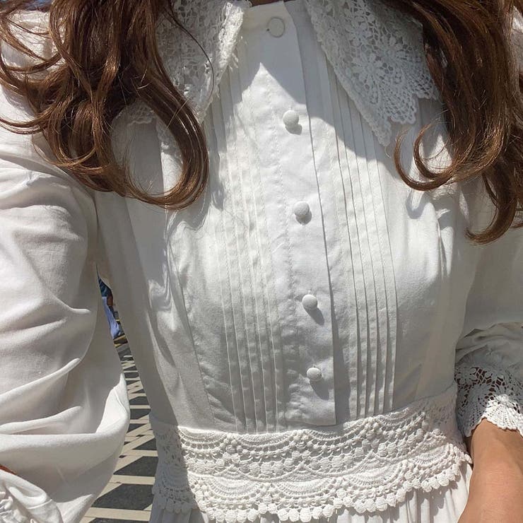 レース切替マキシ丈ワンピース[品番：AMTW0003259]｜LAUIR（ラウアー  