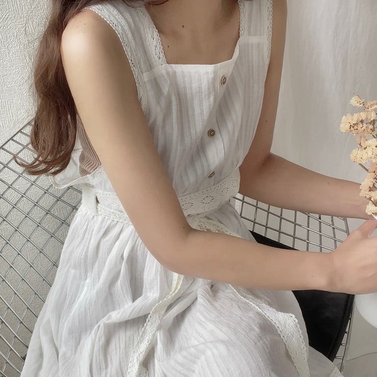 overlace オーバーレース エプロンワンピース overlace | letter dress