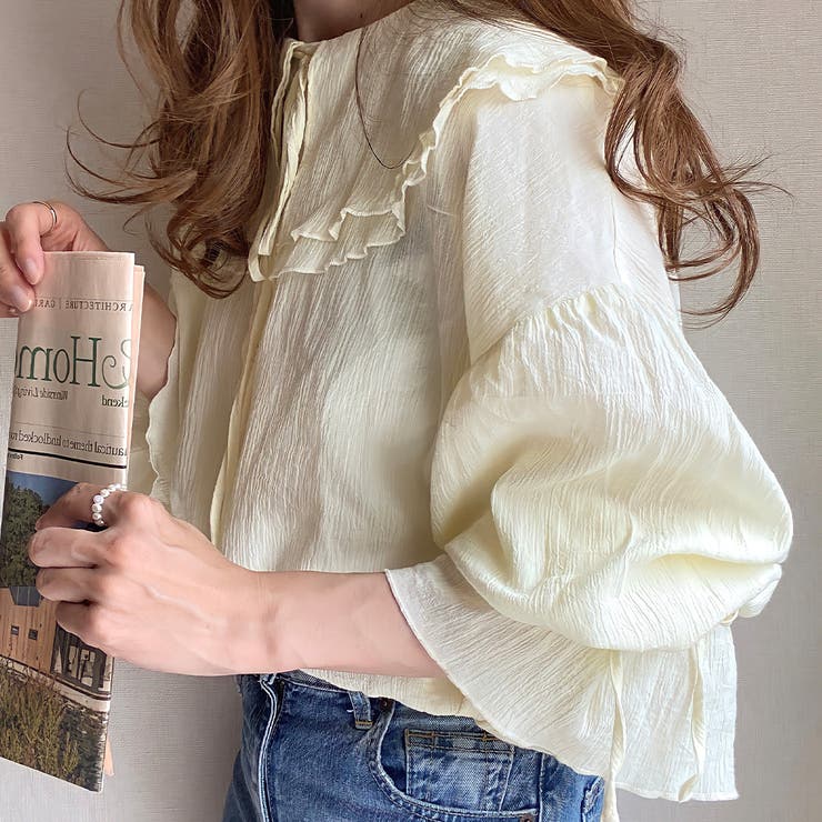 美品 solamonat poche ソラモナ 2way ビッグカラーブラウス