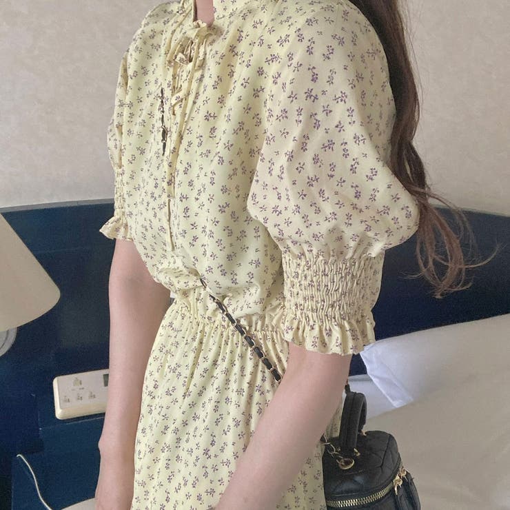 花柄シフォンリボンロングワンピース TED BAKER 花柄 シフォン リボン