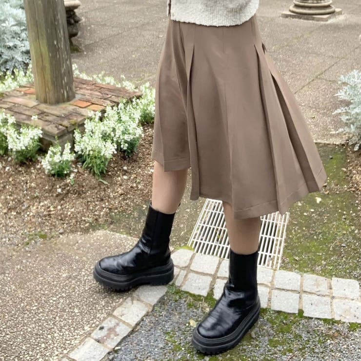 サイドファスナーひざ下プリーツスカート[品番：AMTW0004216]｜LAUIR