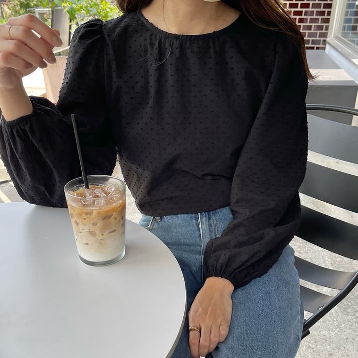 ブラック | ドビードットブラウス | LAUIR