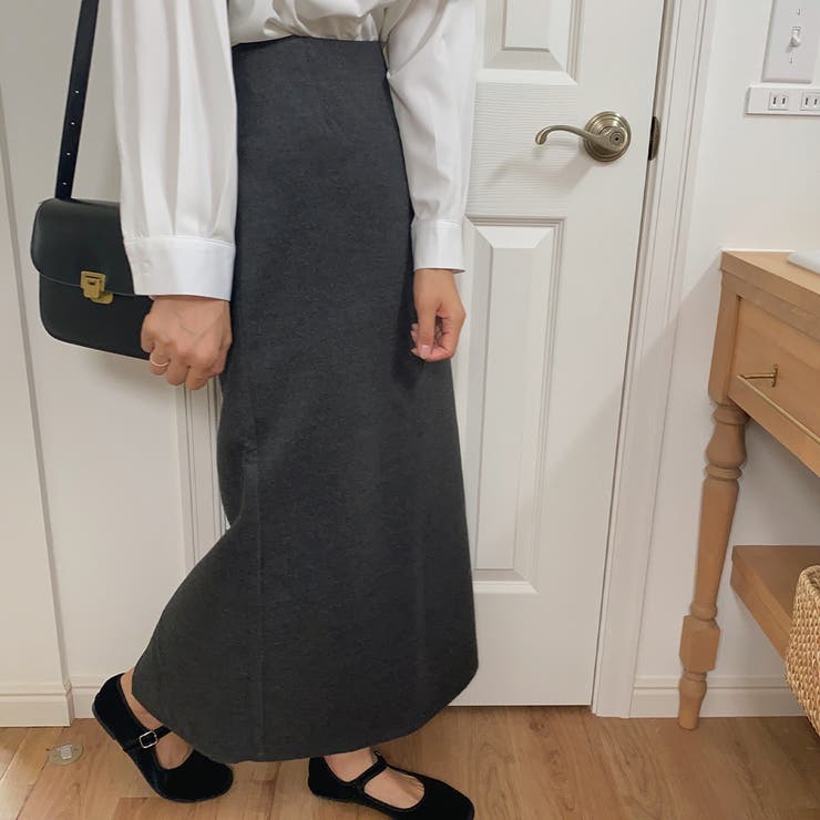 チャコール | バックゴムロングペンシルスカート | LAUIR