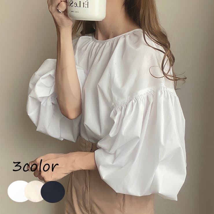 2wayギャザーブラウス[品番：AMTW0004523]｜JUNOAH（ジュノア ）の