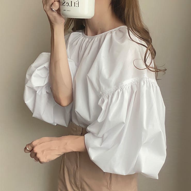 2wayギャザーブラウス[品番：AMTW0004523]｜JUNOAH（ジュノア ）の