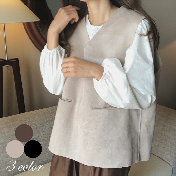 フロントポケットバックスリットベスト | LAUIR | 詳細画像1 