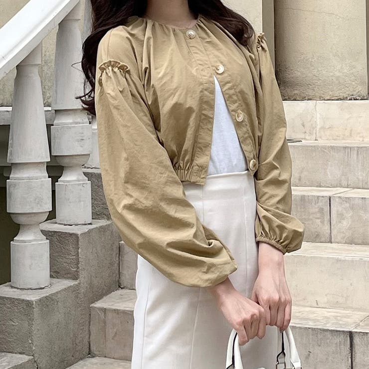 ライトブラウン | ショート丈ボリュームブルゾン | JUNOAH