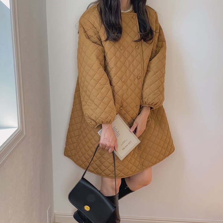 ノーカラーキルティングコート[品番：AMTW0004643]｜LAUIR（ラウアー 