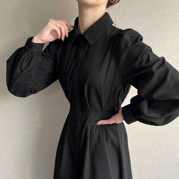 ウエストタックバックレースアップワンピース[品番：AMTW0004686