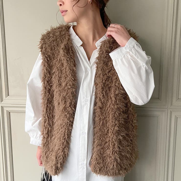 フェイクファーベスト[品番：AMTW0004877]｜JUNOAH（ジュノア ）の