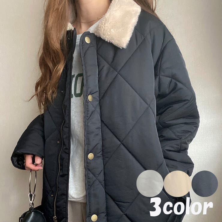 アルチビオ＊2wayファー付きキルティングセットアップ アウター ジャケット ファー襟キルティングジャケット[品番：AMTW0004665]｜JUNOAH