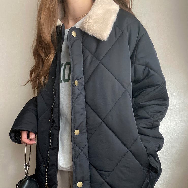 ファー襟キルティングジャケット[品番：AMTW0004665]｜JUNOAH