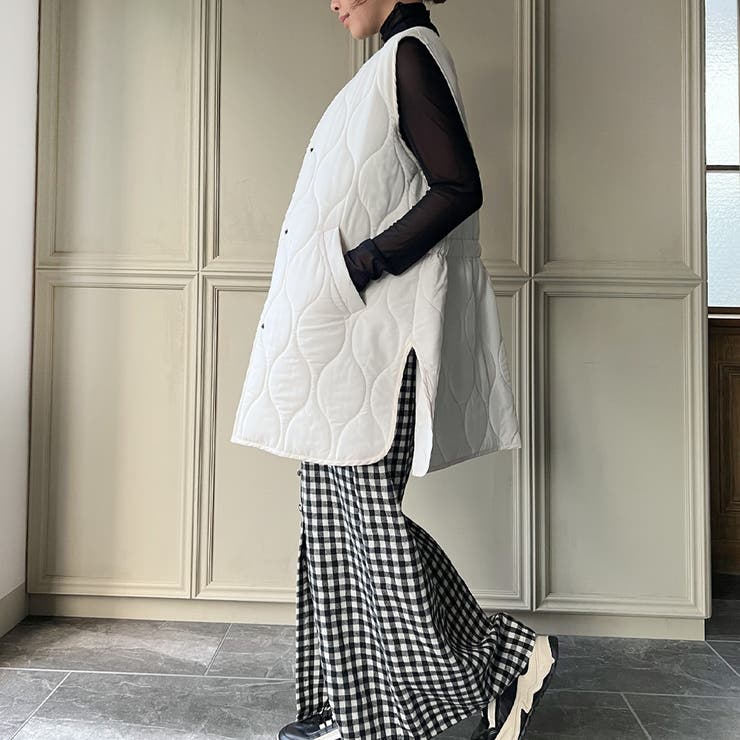 archi 2024AW ベージュキルティング ベスト archi アーキ 2024 ハンドメイド キルティング ベスト ベージュ 【公式