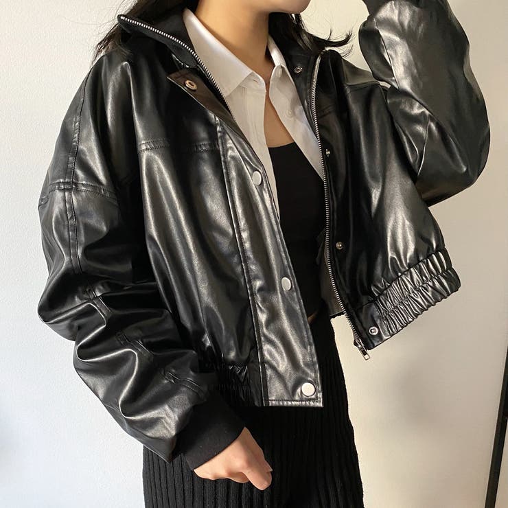 2024年冬【法人向けお歳暮】 DIANTE レザーショートジャケット 黒（Short tailored jacket ジャケット・アウター