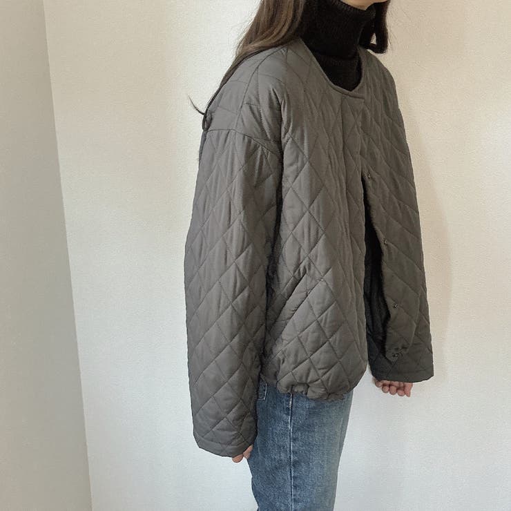 ノーカラーキルティングジャケット[品番：AMTW0004860]｜LAUIR