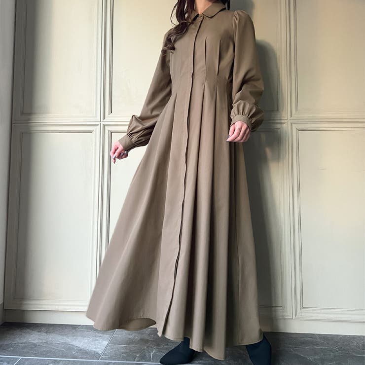 ウエストタックバックレースアップワンピース[品番：AMTW0004686