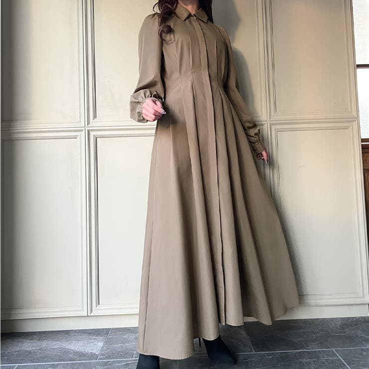 ウエストタックバックレースアップワンピース[品番：AMTW0004686