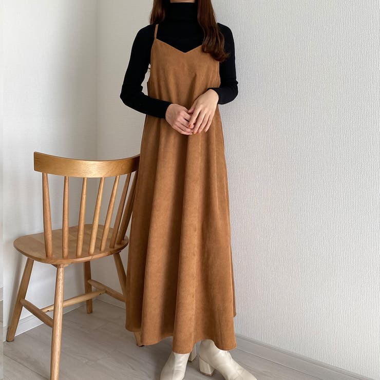 callautia コーデュロイロングキャミワンピース[品番