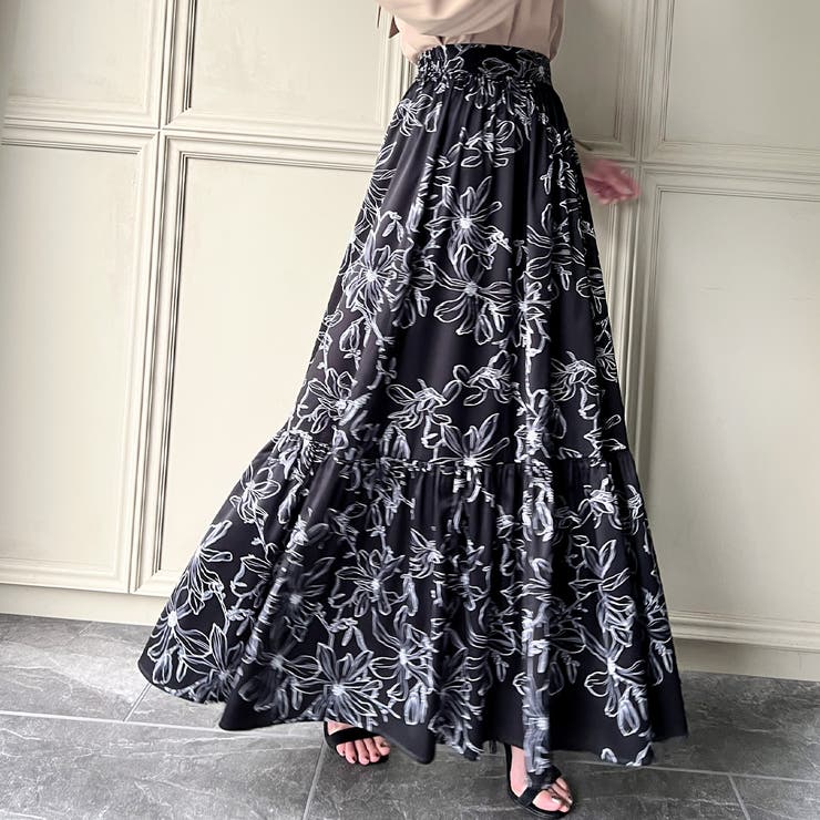 花柄ティアードスカート | JUNOAH | 詳細画像11 