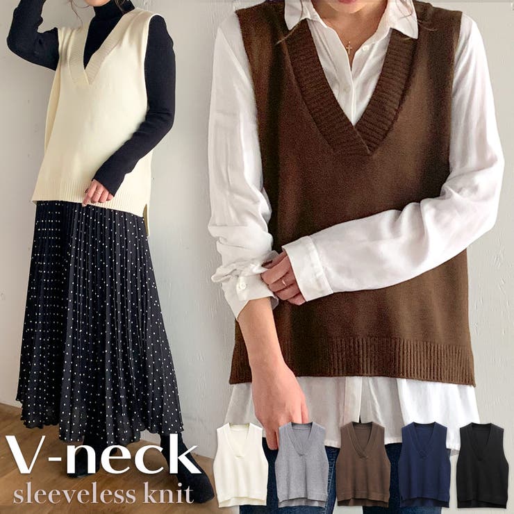 Vネックノースリーブニット 品番 Amtw Junoah ジュノア のレディースファッション通販 Shoplist ショップリスト