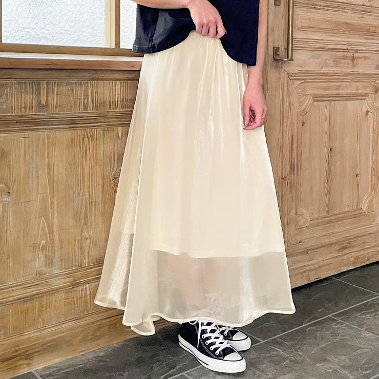 シャイニーシアーロングスカート[品番：AMTW0001899]｜JUNOAH