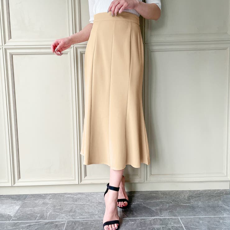 Sおまとめ＊ピノーレ☆美品マーメイドスカート　エクリュカラー アンドクチュール AND COUTURE アシメギャザーフリルマーメイド