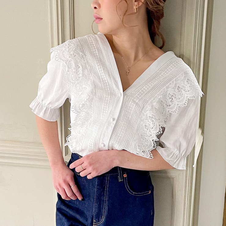 クラシカルレースバックリボンブラウス 楽天市場】【SALE／20%OFF】｜美人百花5月号掲載｜◇クラシカルレース