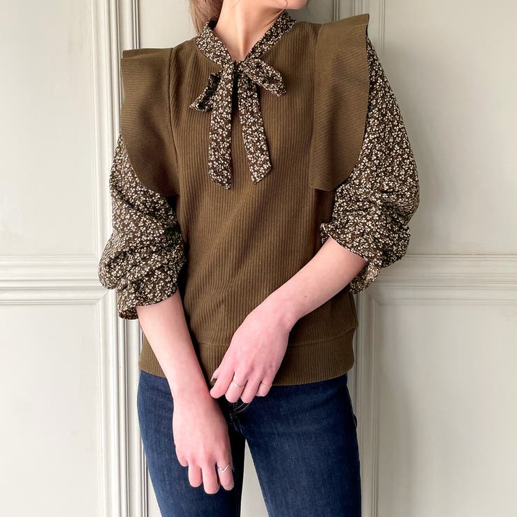 小花柄ドッキングリボンブラウス 品番 Amtw Junoah ジュノア のレディースファッション通販 Shoplist ショップリスト